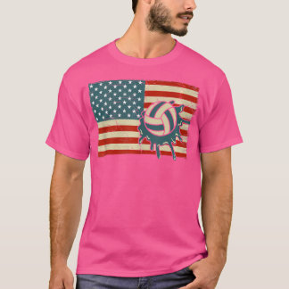 Usa Flag Water Sports Water Volleyball And Pool Vo T-Shirt