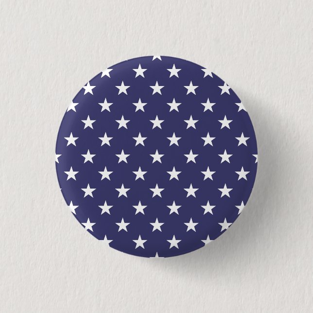 USA Flag White Stars on Flag Blue 3 Cm Round Badge (Front)