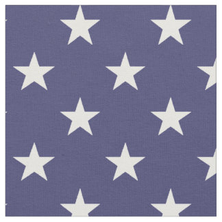 USA Flag White Stars on Flag Blue Fabric