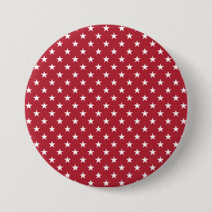 USA Flag White Stars on Flag Red 7.5 Cm Round Badge