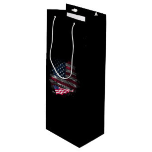 USA flag Wine Gift Bag