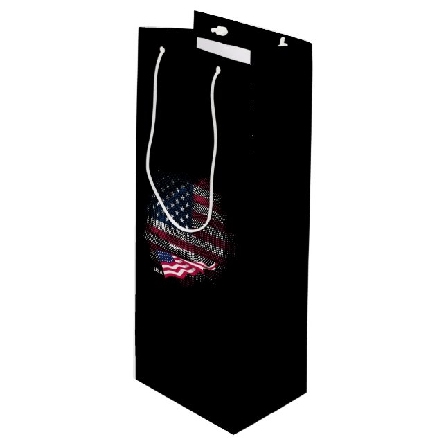 USA flag Wine Gift Bag (Front Angled)