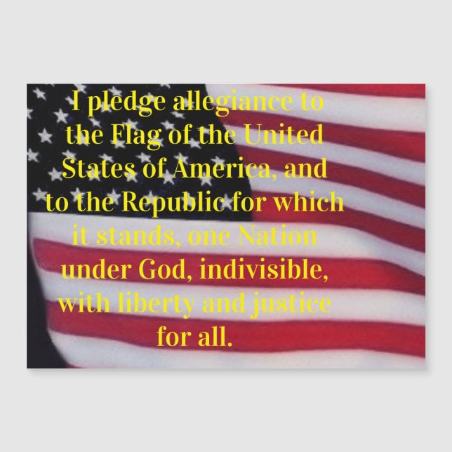 USA flag with pledge magnet (Front)