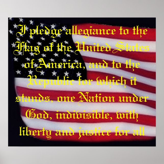 USA flag with pledge overlay print (Front)