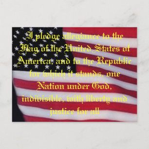 USA flag with pledge postcard