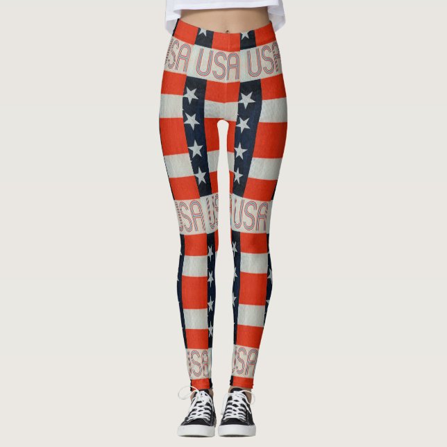 USA Flag Women's Leggings (Front)