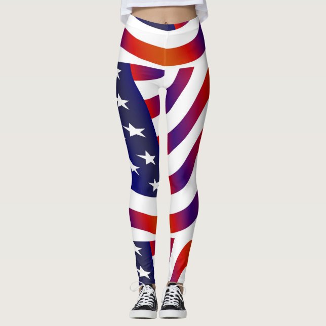 USA Flag Women's Leggings (Front)