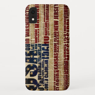USA Flag Word Cloud All 50 States Art Case-Mate iPhone Case