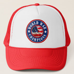USA Flag World War Champions Trucker Hat