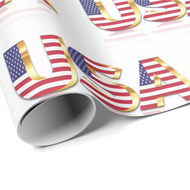USA Flag Wrapping Paper Patriotic (Roll Corner)