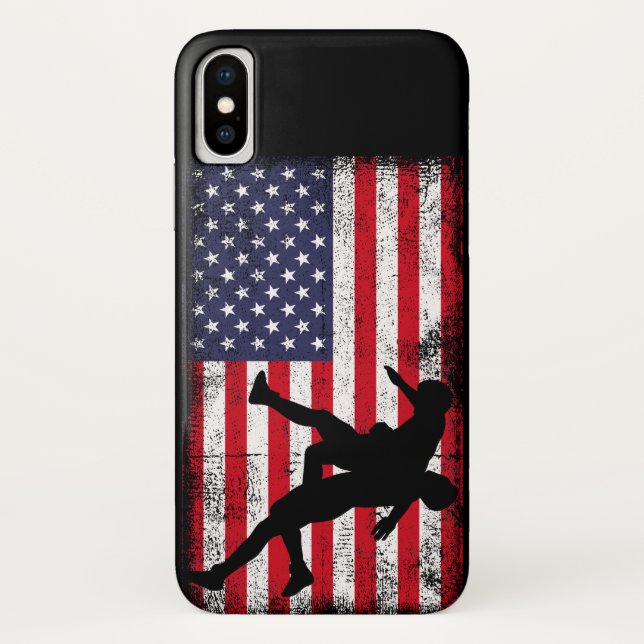 Usa Flag Wrestling American Flag Wrestling Wrestle Case-Mate iPhone Case (Back)