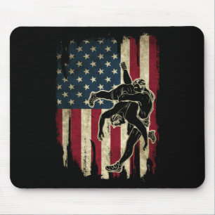 Usa Flag Wrestling American Flag Wrestling Wrestle Mouse Pad