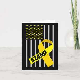 Usa Flag Yellow Ribbon Products Childhood Cancer A Card