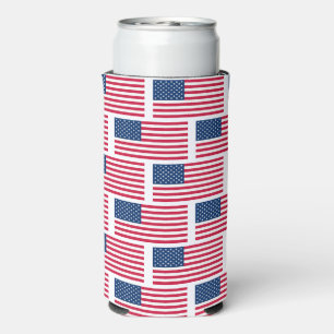 USA Flags Can Cooler
