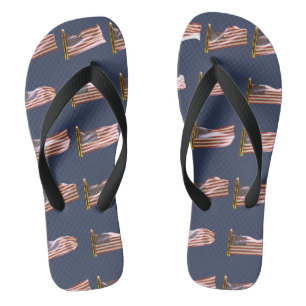 USA Flags Flying Jandals