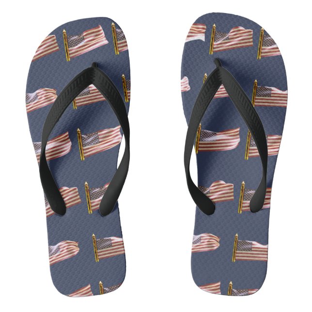 USA Flags Flying Jandals (Footbed)