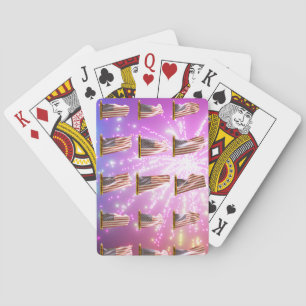 USA Flags Flying Playing Cards