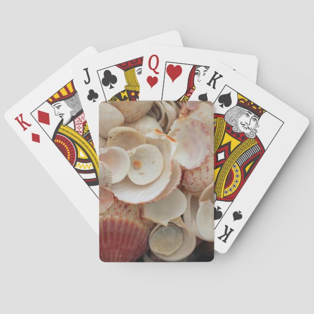 USA, Florida. Close Up Of Shells On Santa Rosa Playing Cards (Back)