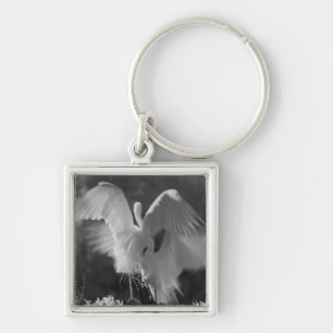 USA, Florida, Great Egret (Ardea alba) infrared 3 Key Ring