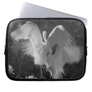 USA, Florida, Great Egret (Ardea alba) infrared 3 Laptop Sleeve