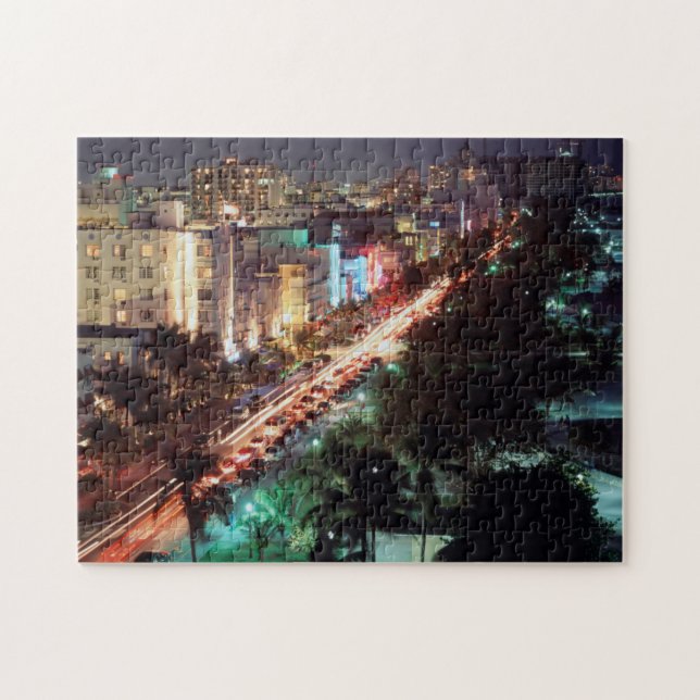 USA, Florida, Miami Beach, Ocean Drive, Art Deco 2 Jigsaw Puzzle (Horizontal)