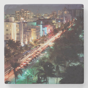 USA, Florida, Miami Beach, Ocean Drive, Art Deco 2 Stone Coaster