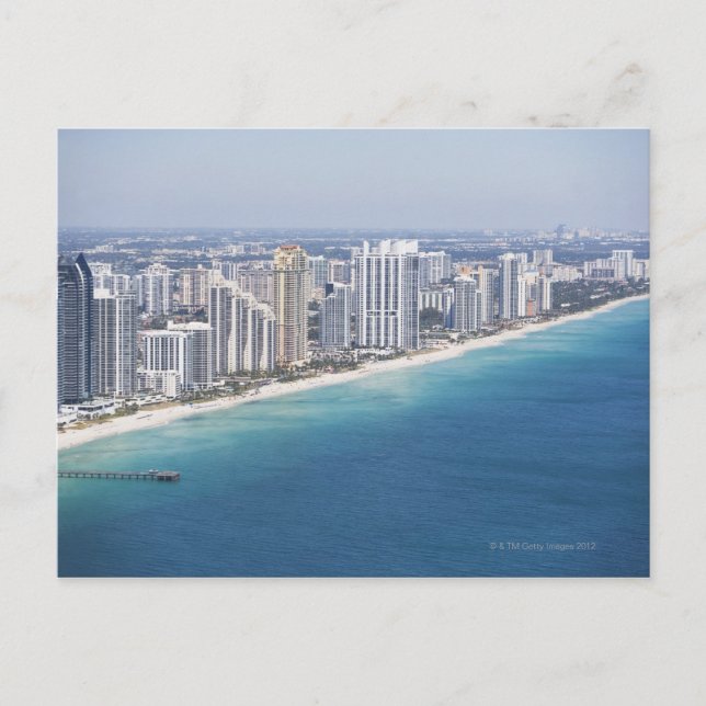 USA, Florida, Miami, Cityscape with beach 2 Postcard (Front)