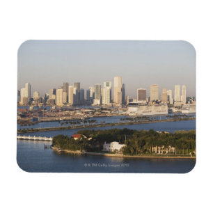 USA, Florida, Miami, Cityscape with coastline Magnet