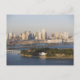 USA, Florida, Miami, Cityscape with coastline Postcard