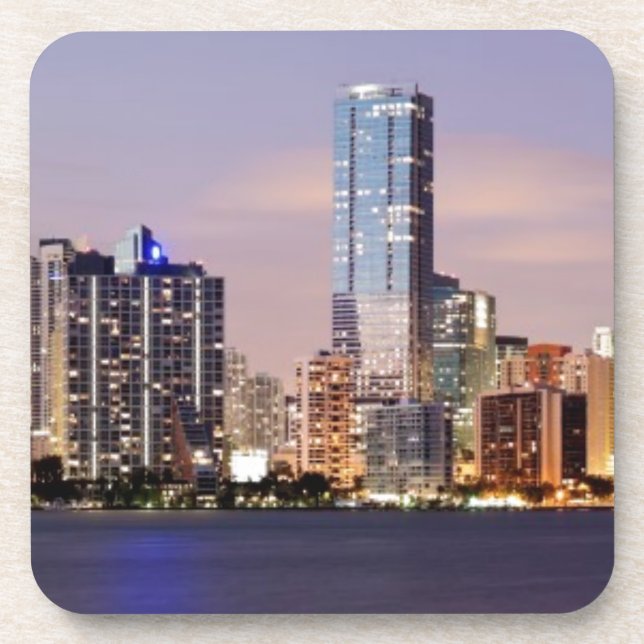 USA, Florida, Miami skyline at dusk 2 Coaster (Front)