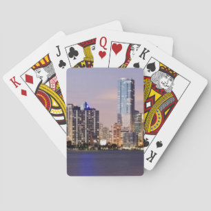USA, Florida, Miami skyline at dusk 2 Playing Cards