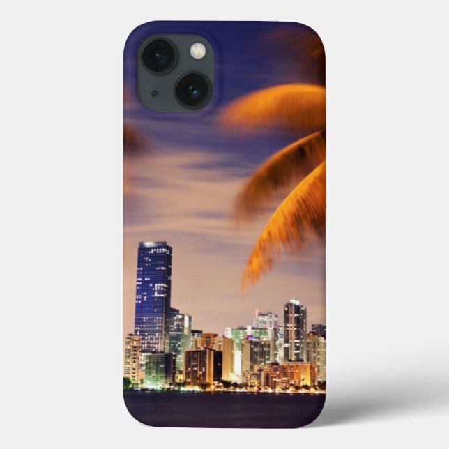 USA, Florida, Miami skyline at dusk Case-Mate iPhone Case (Back)