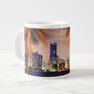USA, Florida, Miami skyline at dusk Large Coffee Mug