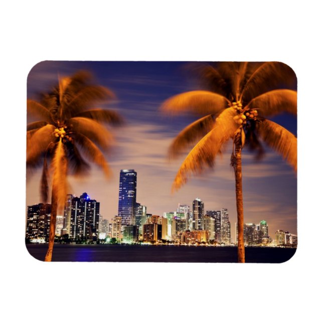 USA, Florida, Miami skyline at dusk Magnet (Horizontal)