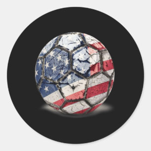 Usa Footll Soccer  Classic Round Sticker