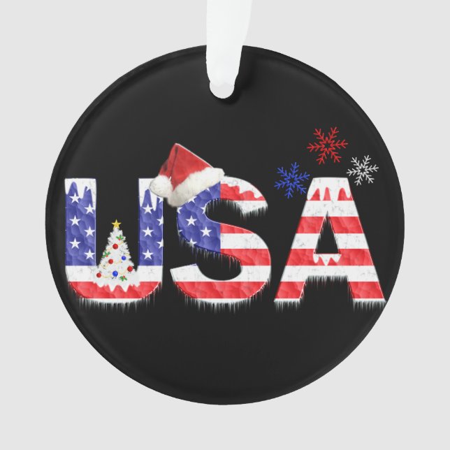USA for Christmas Ornament (Front)