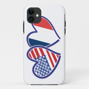 USA France Love Hearts Case-Mate iPhone Case