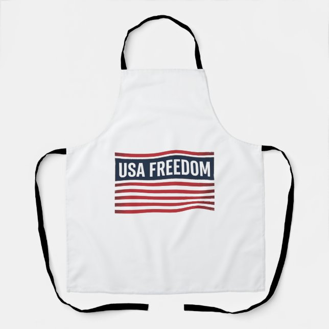 USA Freedom Patriotic Flag Style Vector Design_1 Apron (Front)