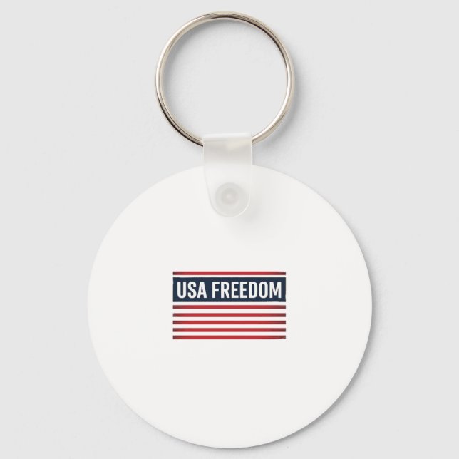USA Freedom Patriotic Flag Style Vector Design_1 Key Ring (Front)