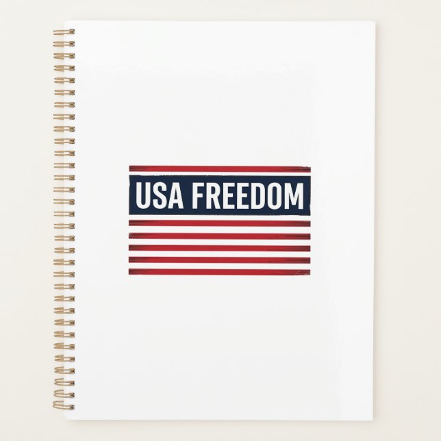 USA Freedom Patriotic Flag Style Vector Design_1 Planner (Front)
