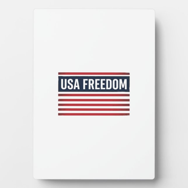 USA Freedom Patriotic Flag Style Vector Design_1 Plaque (Front)