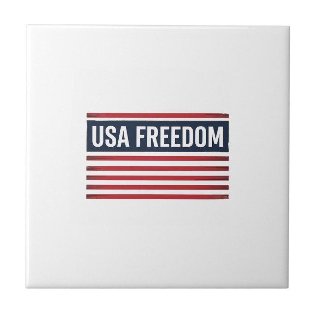 USA Freedom Patriotic Flag Style Vector Design_1 Tile (Front)