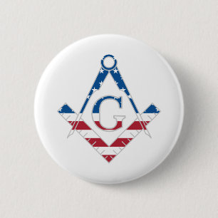USA Freemasonic symbol 6 Cm Round Badge