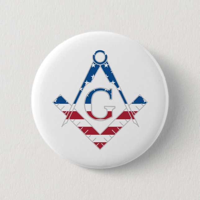 USA Freemasonic symbol 6 Cm Round Badge (Front)