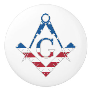 USA Freemasonic symbol Ceramic Knob