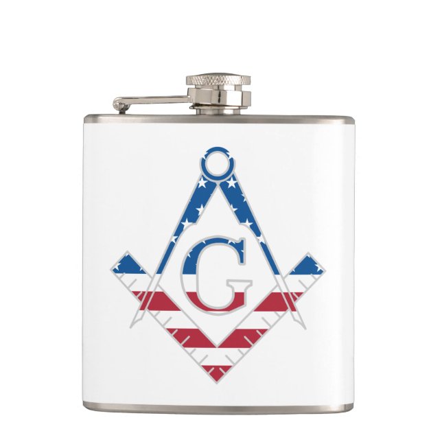 USA Freemasonic symbol Hip Flask (Front)