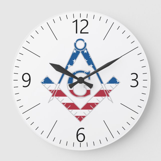 USA Freemasonic symbol Large Clock (Front)