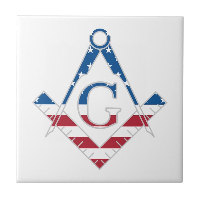 USA Freemasonic symbol Tile (Front)