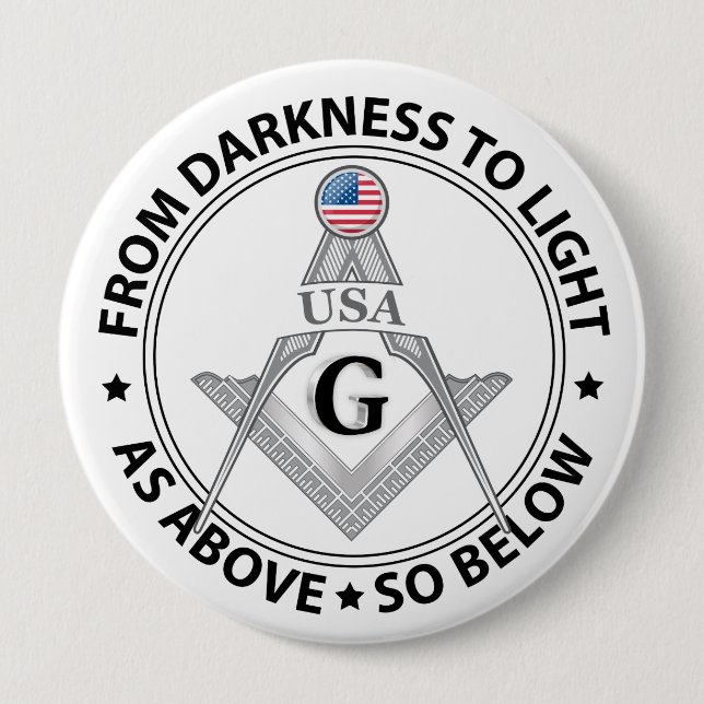 USA freemasonry sign 10 Cm Round Badge (Front)