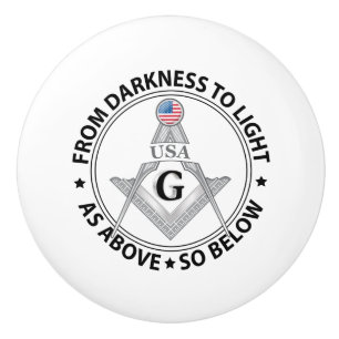 USA freemasonry sign Ceramic Knob